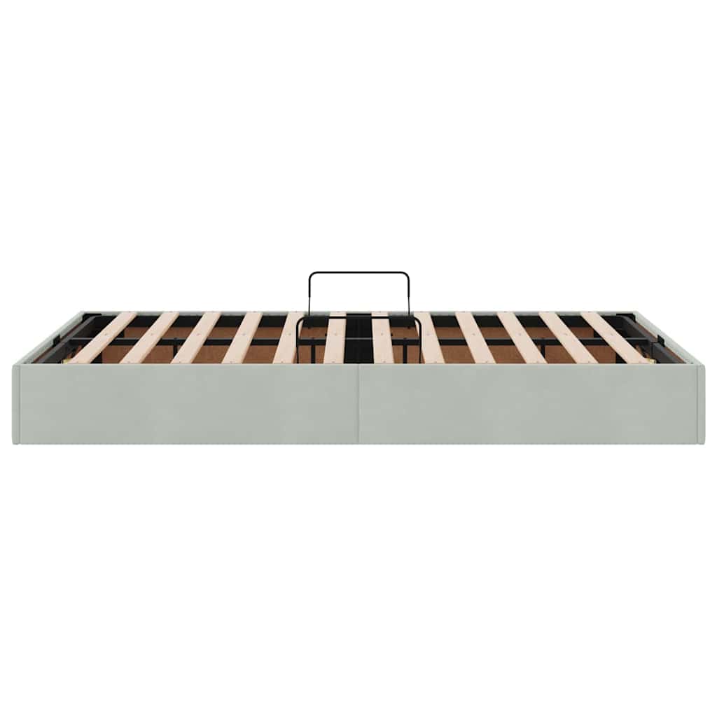 Opslag Bed Met Matras Fluweel 120 x 200 cm Lichtgrijs