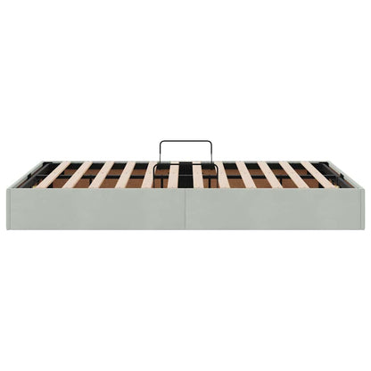 Opslag Bed Met Matras Fluweel 120 x 200 cm Lichtgrijs