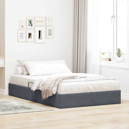 Opslag Bed Met Matras Fluweel 120 x 200 cm Donkergrijs