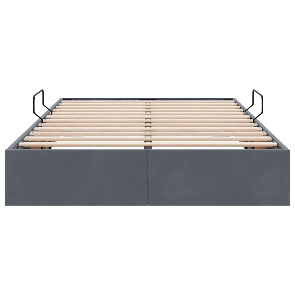 Opslag Bed Met Matras Fluweel 120 x 200 cm Donkergrijs