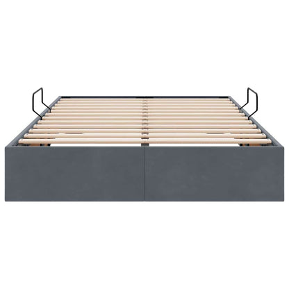 Opslag Bed Met Matras Fluweel 120 x 200 cm Donkergrijs