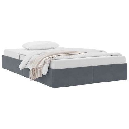 Opslag Bed Met Matras Fluweel 120 x 200 cm Donkergrijs