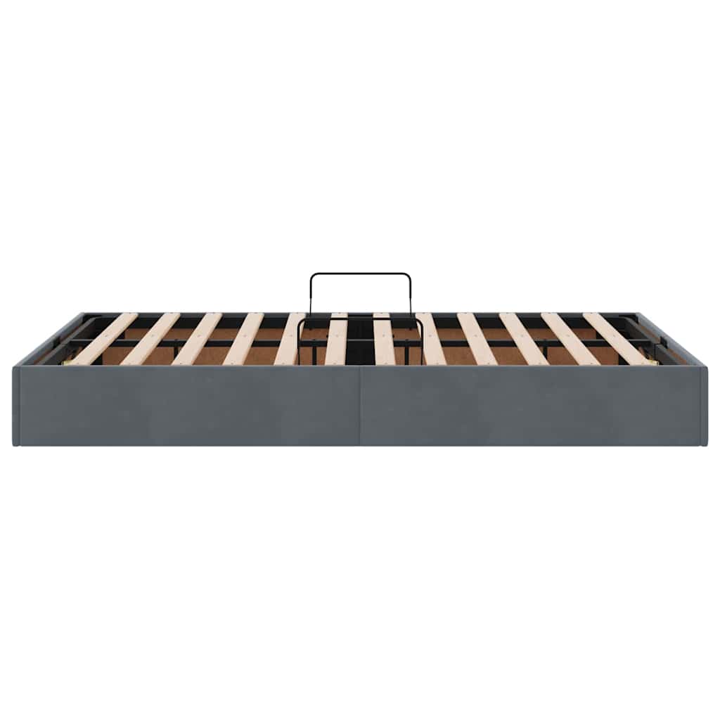 Opslag Bed Met Matras Fluweel 120 x 200 cm Donkergrijs