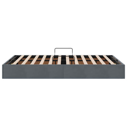 Opslag Bed Met Matras Fluweel 120 x 200 cm Donkergrijs
