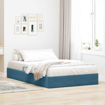 Opslag Bed Met Matras Fluweel 120 x 200 cm Donkerblauw
