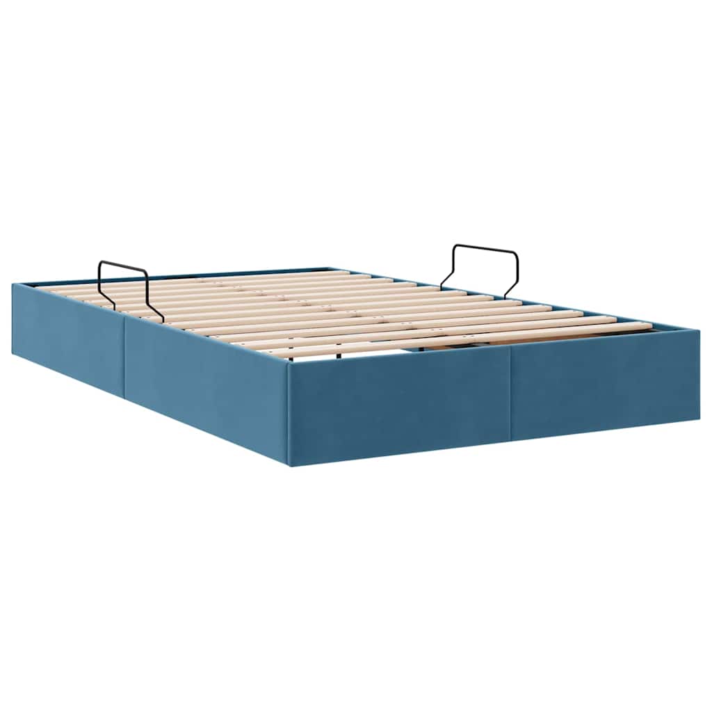 Opslag Bed Met Matras Fluweel 120 x 200 cm Donkerblauw