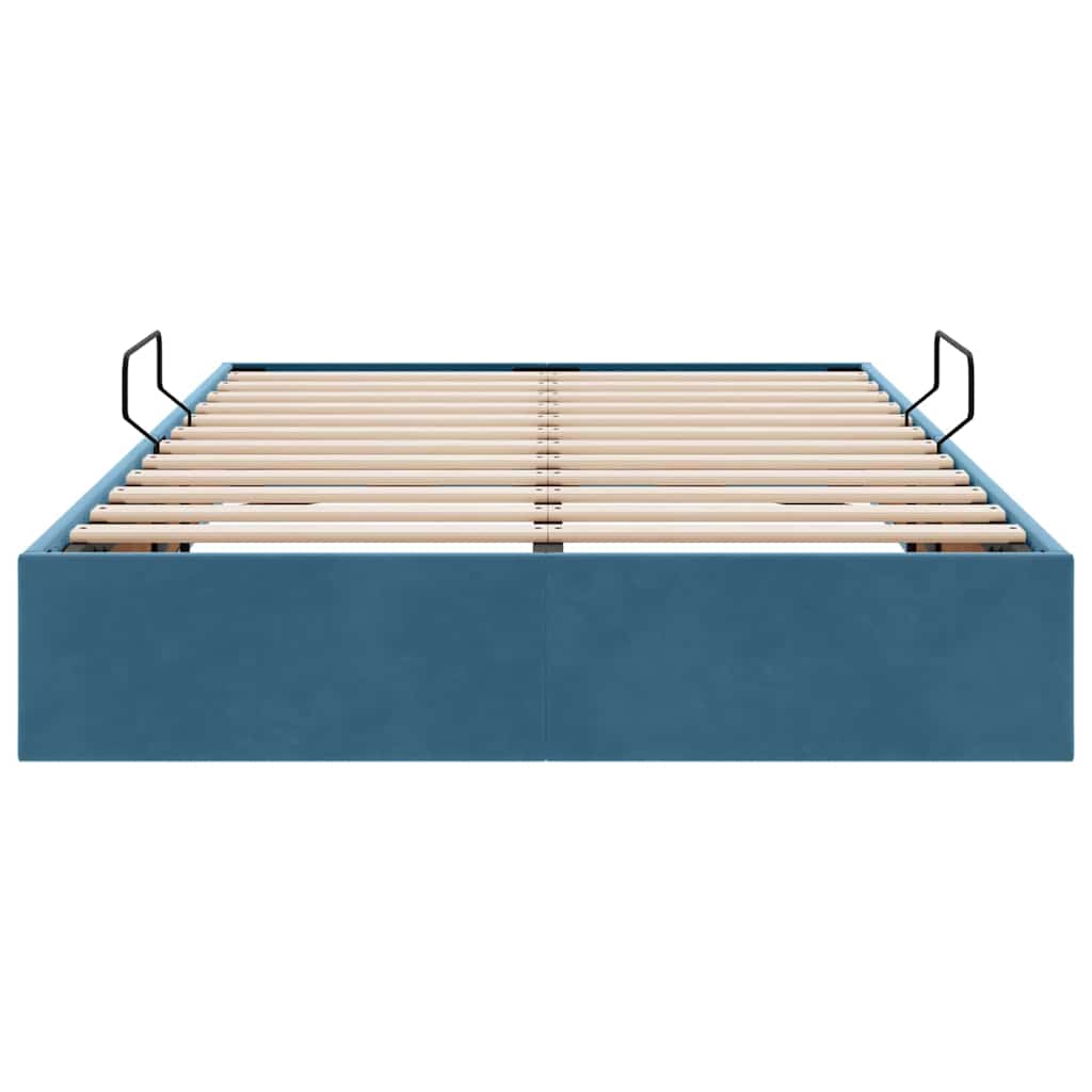 Opslag Bed Met Matras Fluweel 120 x 200 cm Donkerblauw