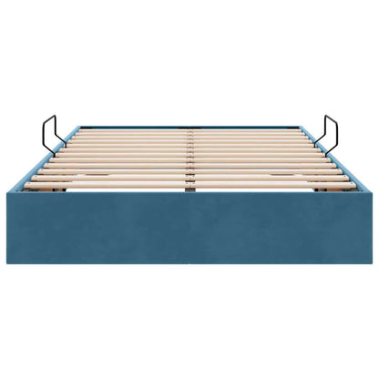 Opslag Bed Met Matras Fluweel 120 x 200 cm Donkerblauw