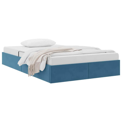 Opslag Bed Met Matras Fluweel 120 x 200 cm Donkerblauw