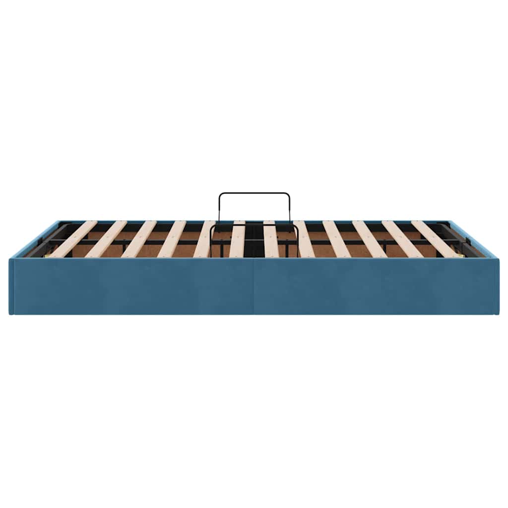 Opslag Bed Met Matras Fluweel 120 x 200 cm Donkerblauw