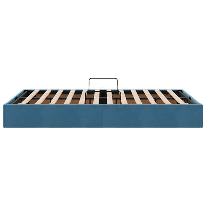 Opslag Bed Met Matras Fluweel 120 x 200 cm Donkerblauw