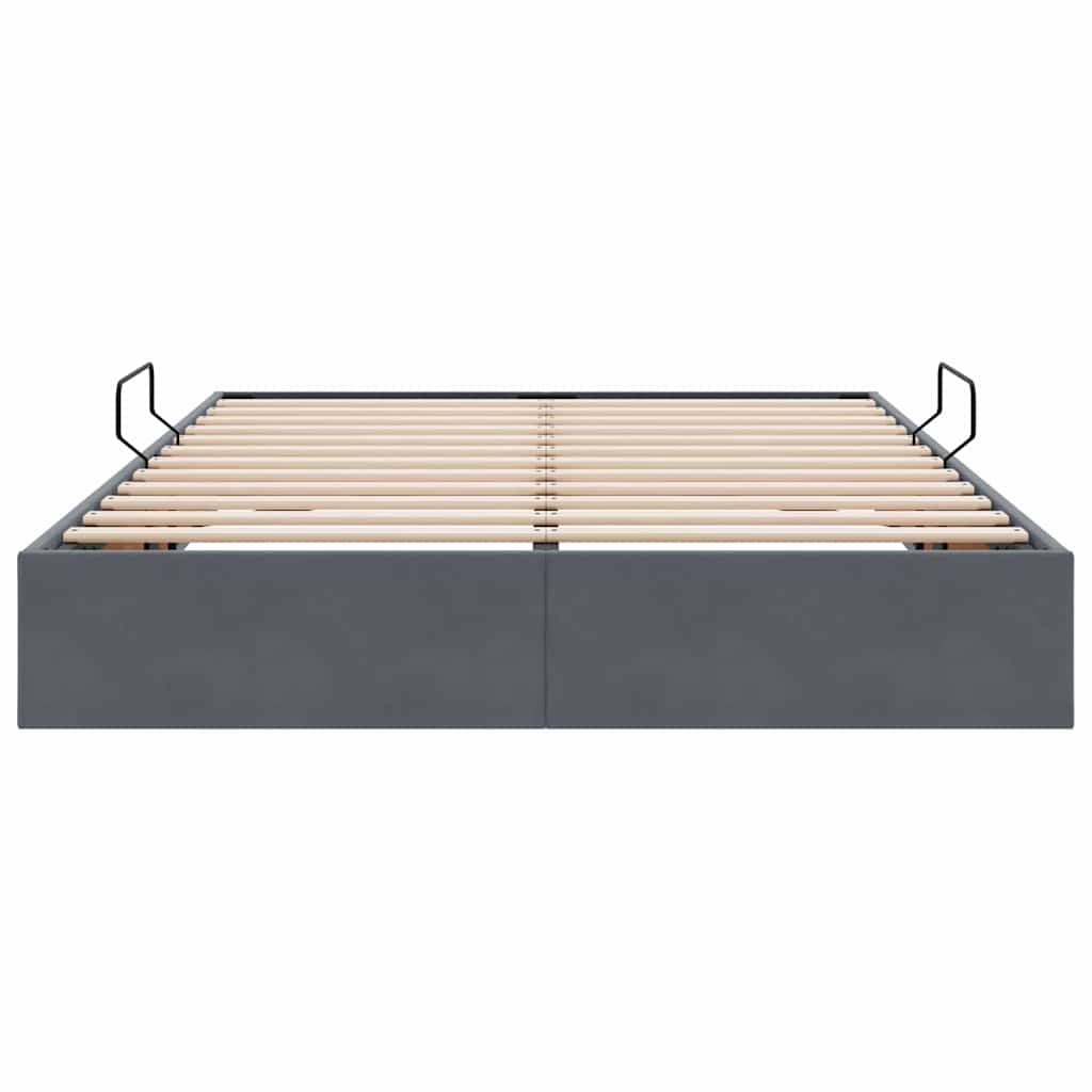 Opslag Bed Met Matras Fluweel 140 x 190 cm Donkergrijs