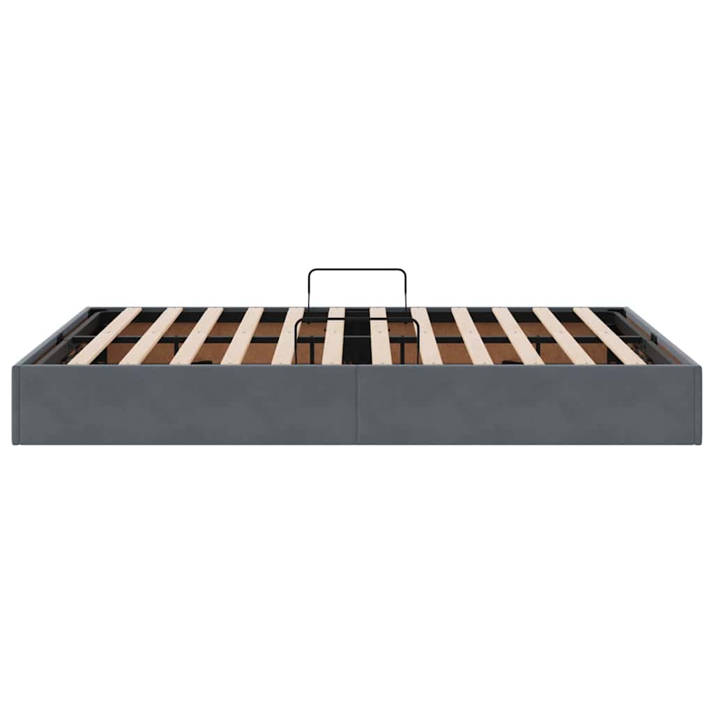 Opslag Bed Met Matras Fluweel 140 x 190 cm Donkergrijs