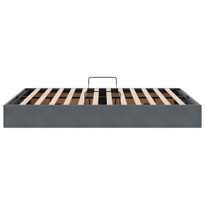 Opslag Bed Met Matras Fluweel 140 x 190 cm Donkergrijs
