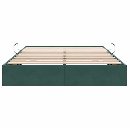 Opslag Bed Met Matras Fluweel 140 x 200 cm Donkergroen