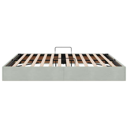 Opslag Bed Met Matras Fluweel 160 x 200 cm Lichtgrijs