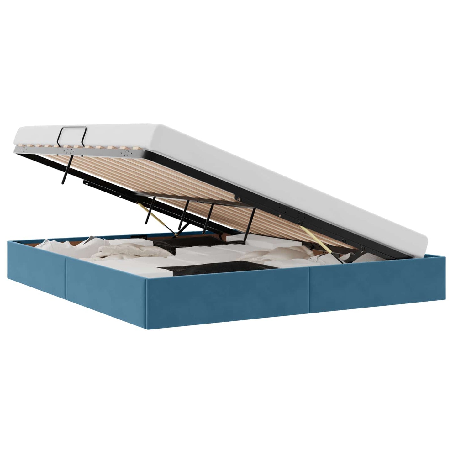 Opslag Bed Met Matras Fluweel 180 x 200 cm Donkerblauw