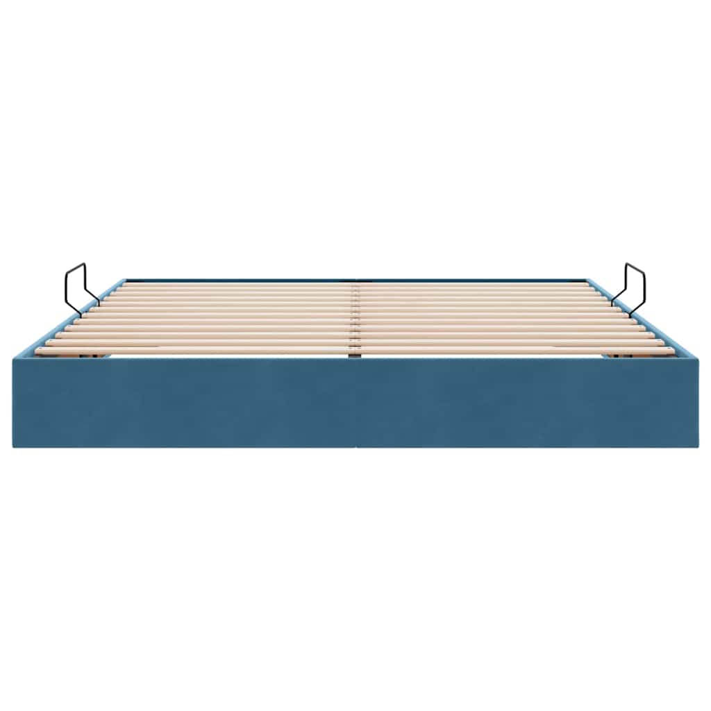 Opslag Bed Met Matras Fluweel 180 x 200 cm Donkerblauw