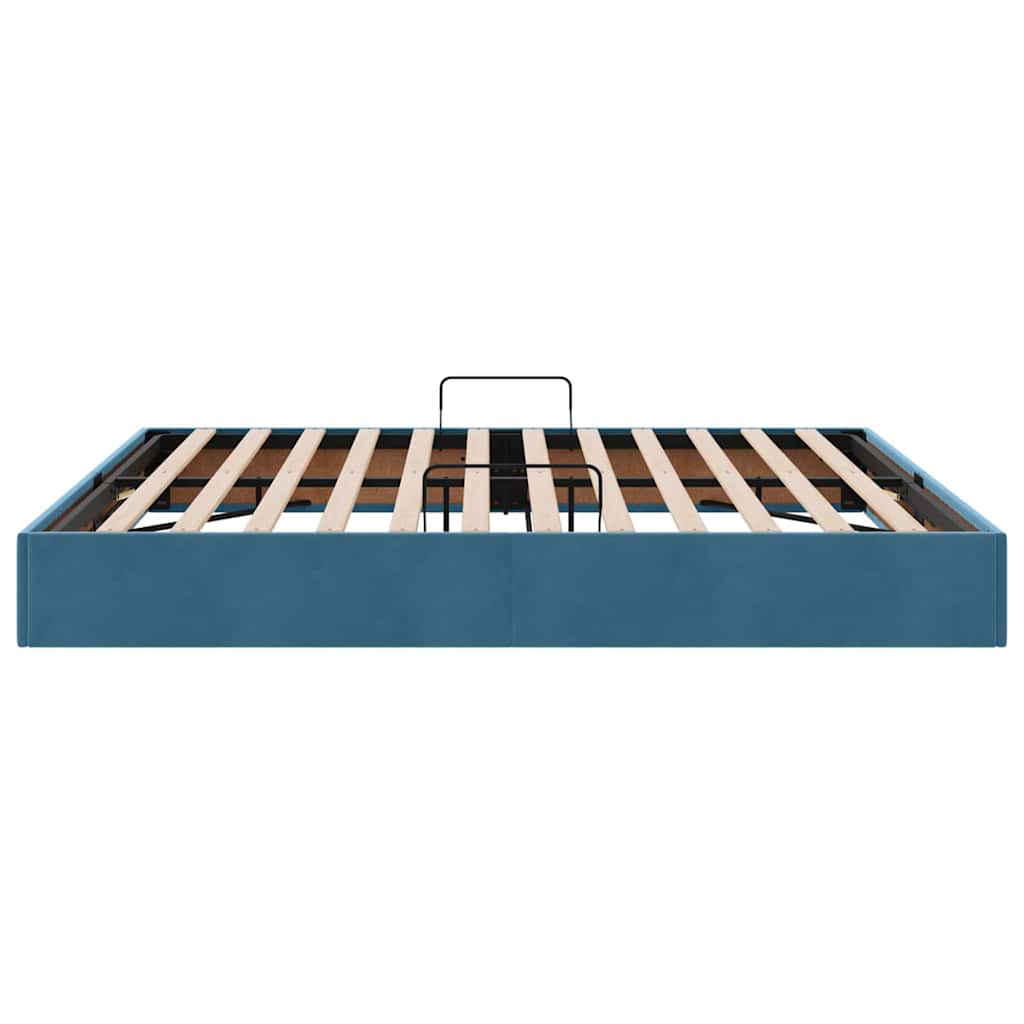 Opslag Bed Met Matras Fluweel 180 x 200 cm Donkerblauw