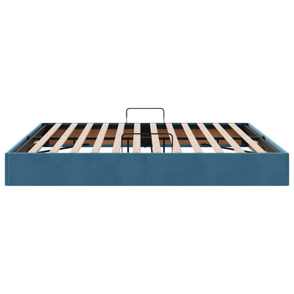 Opslag Bed Met Matras Fluweel 180 x 200 cm Donkerblauw
