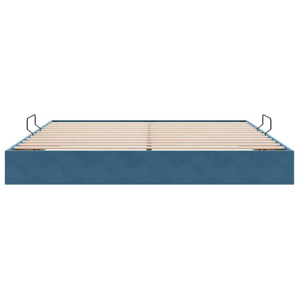 Opslag Bed Met Matras Fluweel 200 x 200 cm Donkerblauw