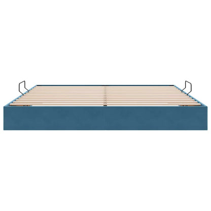Opslag Bed Met Matras Fluweel 200 x 200 cm Donkerblauw