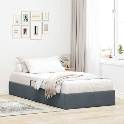 Opslag bed met matras Donkergrijs 90 x 190 cm Fluweel