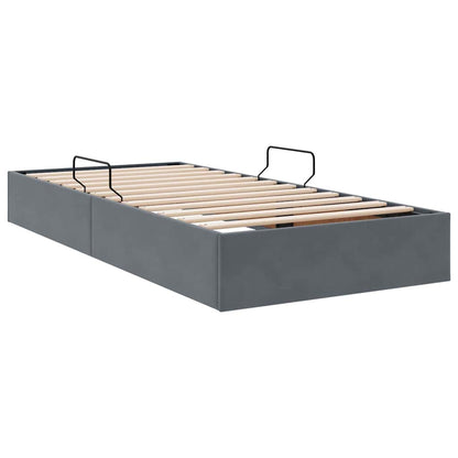 Opslag bed met matras Donkergrijs 90 x 190 cm Fluweel