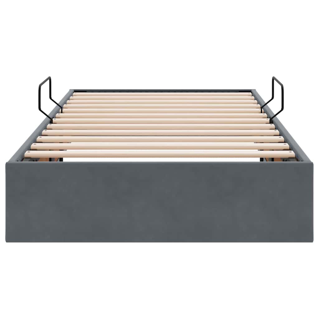 Opslag bed met matras Donkergrijs 90 x 190 cm Fluweel