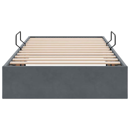 Opslag bed met matras Donkergrijs 90 x 190 cm Fluweel