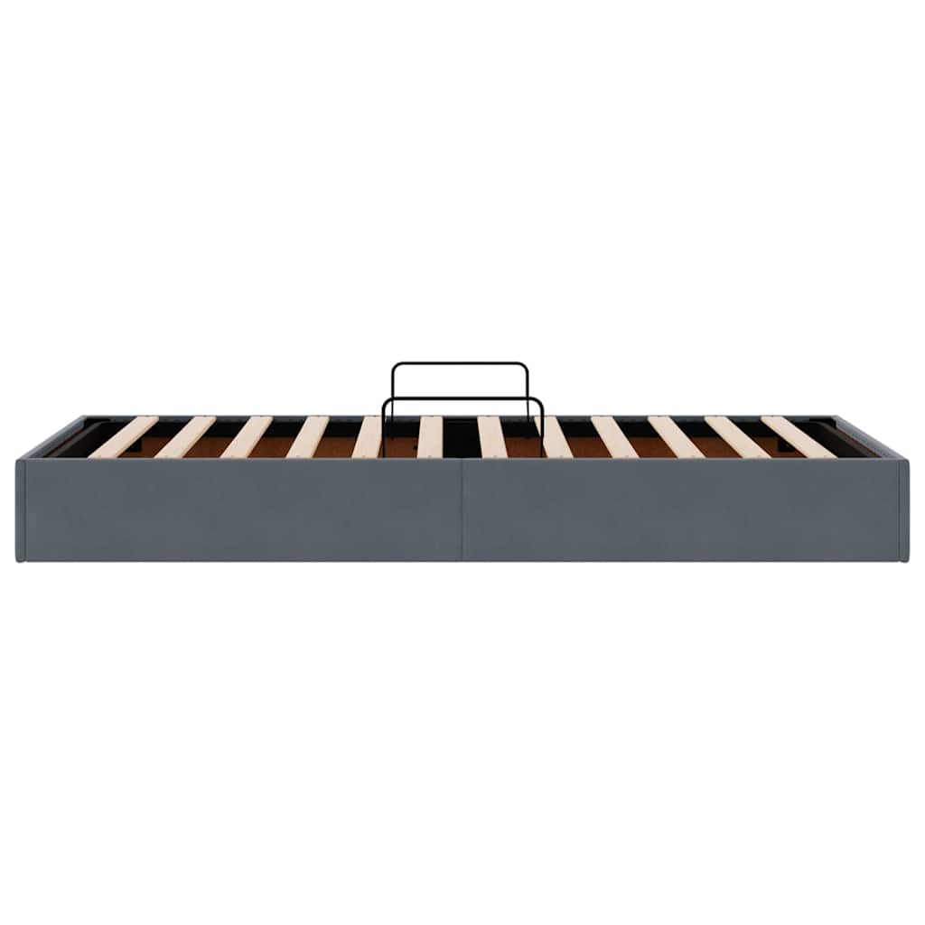 Opslag bed met matras Donkergrijs 90 x 190 cm Fluweel