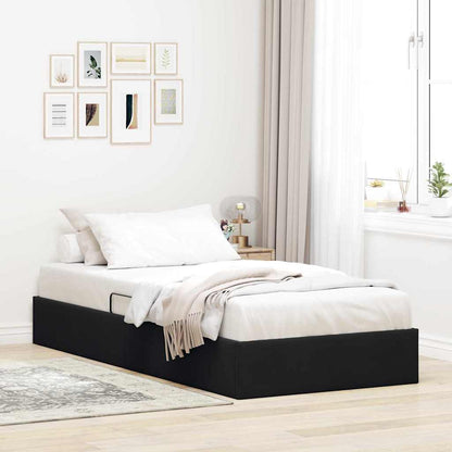Opslag bed met matras met hoofdeinde Zwart 90 x 190 cm Fluweel
