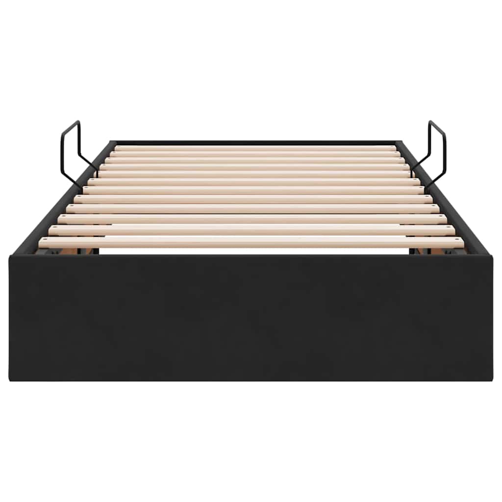 Opslag bed met matras met hoofdeinde Zwart 90 x 190 cm Fluweel