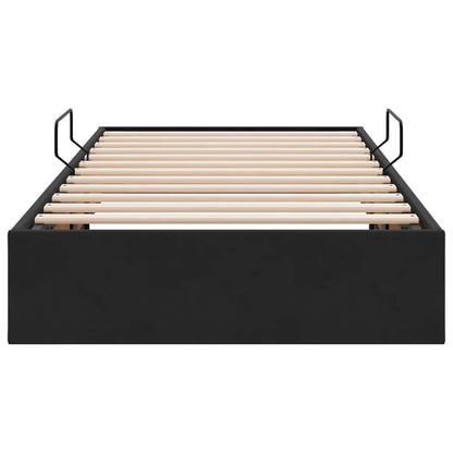 Opslag bed met matras met hoofdeinde Zwart 90 x 190 cm Fluweel