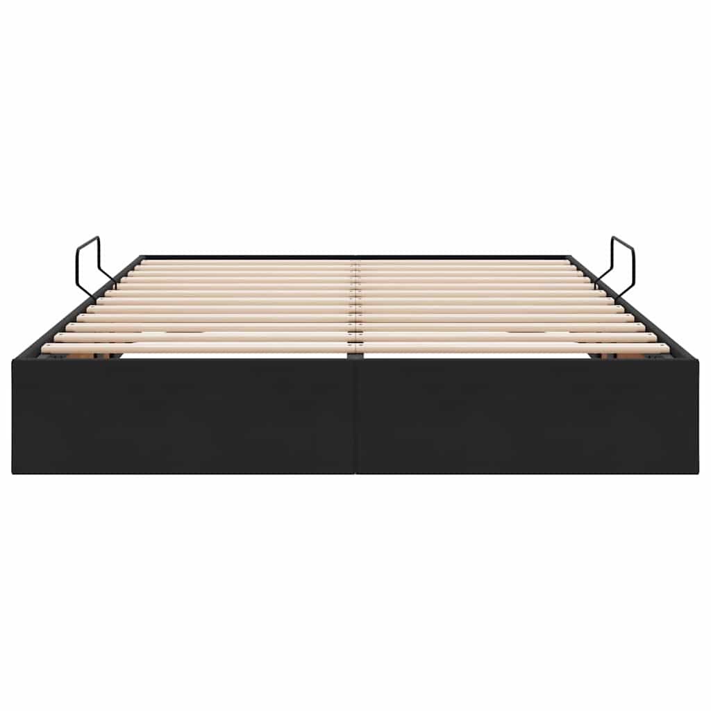 Opslag bed met matras met hoofdeinde Zwart 135 x 190 cm Fluweel