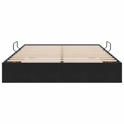 Opslag bed met matras met hoofdeinde Zwart 135 x 190 cm Fluweel