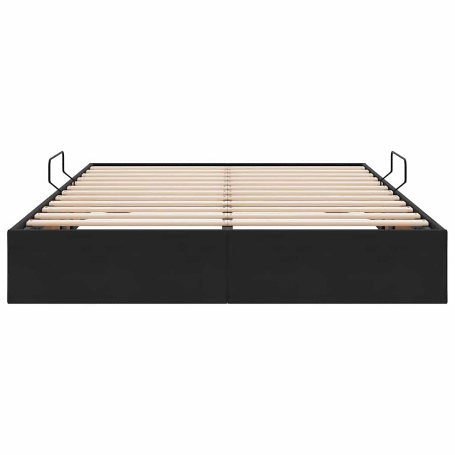 Opslag bed met matras met hoofdeinde Zwart 135 x 190 cm Fluweel