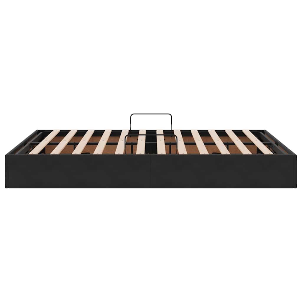Opslag bed met matras met hoofdeinde Zwart 135 x 190 cm Fluweel