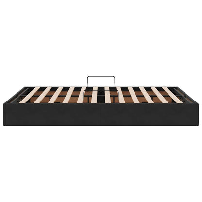 Opslag bed met matras met hoofdeinde Zwart 135 x 190 cm Fluweel