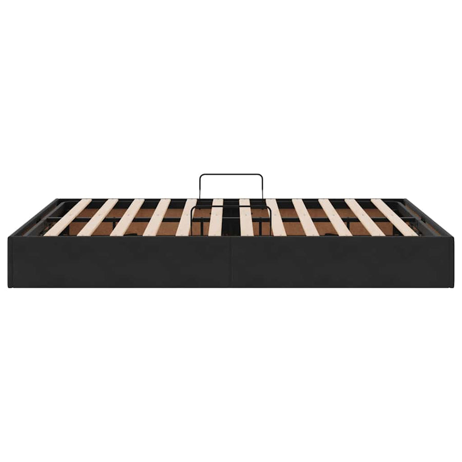 Opslag bed met matras met hoofdeinde Zwart 135 x 190 cm Fluweel