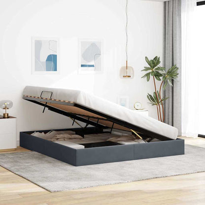 Opslag bed met matras Donkergrijs 180 x 200 cm Fluweel