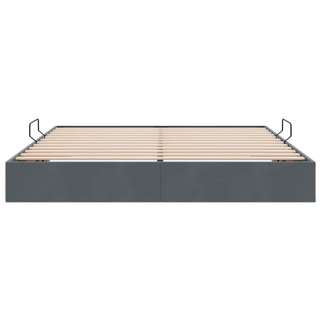 Opslag bed met matras Donkergrijs 180 x 200 cm Fluweel