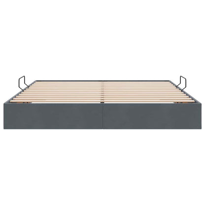 Opslag bed met matras Donkergrijs 180 x 200 cm Fluweel