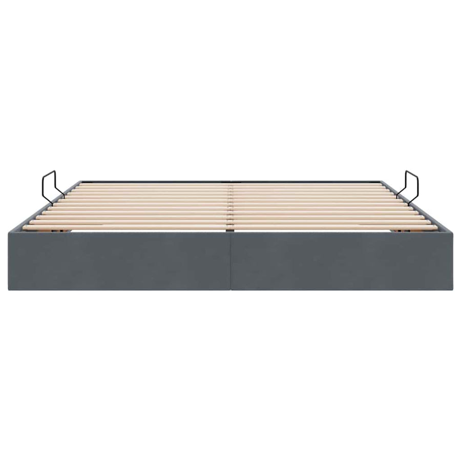 Opslag bed met matras Donkergrijs 180 x 200 cm Fluweel