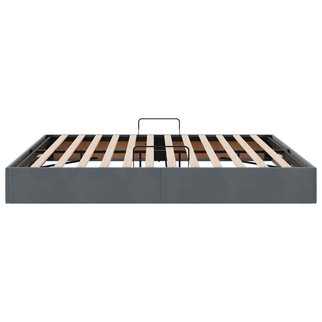 Opslag bed met matras Donkergrijs 180 x 200 cm Fluweel