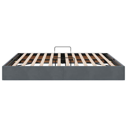 Opslag bed met matras Donkergrijs 180 x 200 cm Fluweel