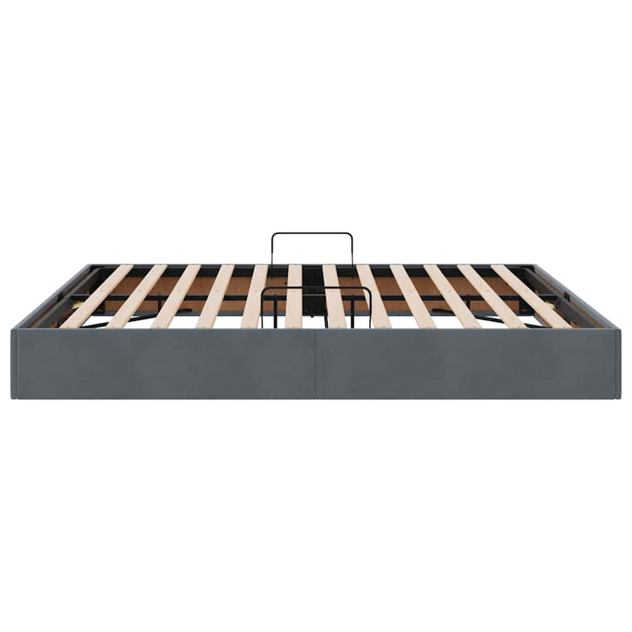 Opslag bed met matras Donkergrijs 180 x 200 cm Fluweel
