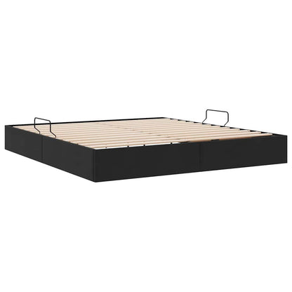 Opslag bed met matras met hoofdeinde Zwart 180 x 200 cm Fluweel