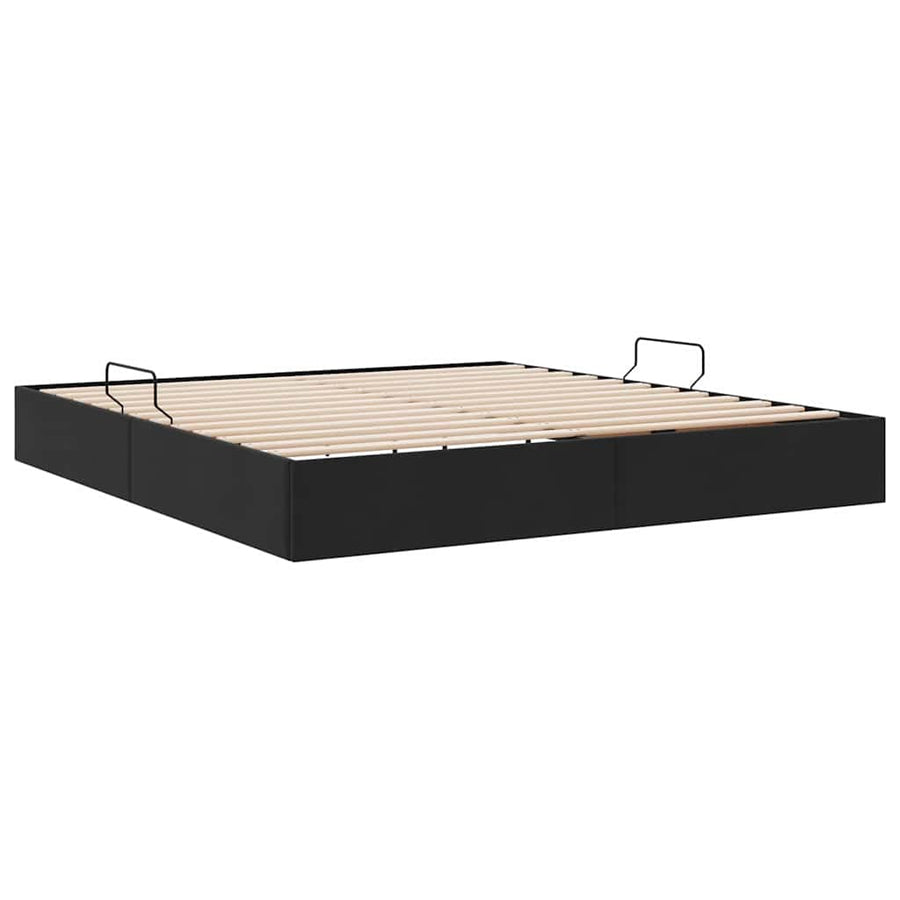 Opslag bed met matras met hoofdeinde Zwart 180 x 200 cm Fluweel