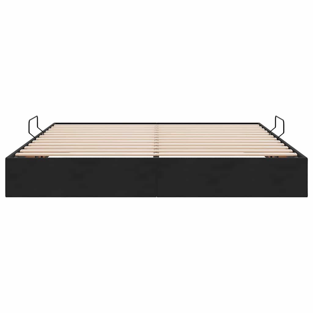Opslag bed met matras met hoofdeinde Zwart 180 x 200 cm Fluweel